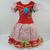Vestido De Quadrilha Infantil Luxo Em Algodão Festa Junina Vestido Caipira BK25 Vermelho 7