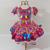 Vestido De Quadrilha Infantil Luxo Em Algodão Festa Junina Vestido Caipira BK25 Rosa 14