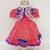 Vestido De Quadrilha Infantil Luxo Em Algodão Festa Junina Vestido Caipira BK25 Rosa 1