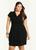 Vestido Decote Transpassado Plus Size Social Casual Festa Preto