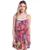 Vestido Feminino Fresquinho Estampado Acinturado com detalhes em Tule Rendado Floral Verão VL0493 Rosa