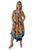 Vestido Feminino Indiano Alça Trapézio Longo Plus Size-Cod.5039 Laranja