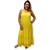 Vestido Feminino Longo Alça Indiano Liso Algodão Cod 1505 Amarelo