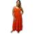 Vestido Feminino Longo Alça Indiano Liso Algodão Cod 1505 Laranja