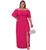 Vestido Feminino Longo Plus Size Moda Novo Estampado GG,G1,G2 Rosa fenda