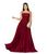 Vestido Feminino Longo Tule Brilhoso Trança Lateral Madrinhas De Casamento - Formatura - Festa Vermelho escuro