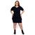 Vestido Feminino Plus Size Com Bolso Lateral Preto