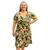 Vestido Feminino Plus Size Midi Gola V Manga Curta Estampado Estampa 003