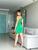 Vestido feminino tubinho colado com fenda canelado 3D Premium Verde