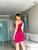 Vestido feminino tubinho colado com fenda canelado 3D Premium Marsala