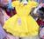 Vestido Festa Infantil Amarelo Bela Borboletas Laço Babado Amarelo