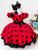 Vestido Festa Infantil Princesa Ladybug Ou Minnie Vermelho Com Bolas Pretas Vermelho