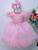 Vestido festa infantil rosa princesa recem nascida a 3 anos luxo realeza Vestido rosa mod3n mb