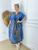 Vestido Indiano Kaftan Longo Tradicional Importado Veste Gg Azul