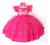 Vestido Infantil Barbie Pink Luxo Com Tiara Rosa