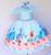 Vestido Infantil Cinderela Festa Temática Luxo E Tiara Azul