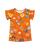 Vestido Infantil Coton Estampa Colorida Manga Menina Elian Laranja