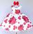 Vestido Infantil Daminha casamento Florista Com Tiara Vermelho, Floral