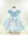 Vestido Infantil de Bebê Luxo de Festa Casamento Princesa Renda Borboleta Azul ou Rosa COD.000498 Azul