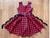 Vestido Infantil De Festa Junina Xadrez Vermelho Com Cinto de Laço Tecido Neoprene Sem fita