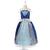 Vestido Infantil Fantasia Carnaval Halloween Temático Princesa Cinderela Azul com Brilho Azul