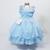 Vestido Infantil Juvenil Luxo de Festa Princesa Elsa Frozen + Capa (Tam 4 ao 12) Azul