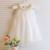 Vestido Infantil Menina Festa De Brim Tule Florido Casamento Branco