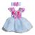 Vestido Infantil Menina Tule Rodado Rn A 4 Anos Bebe Luxo Rosa floral