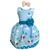 Vestido Infantil Nuvem Azul Chuva De Amor + Tiara Azul