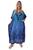 Vestido Kaftan Indiano Longo Estampado Plus Size - Cod. 18053 Azul