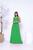 Vestido Longo Cavado De Alça Decote em Botões Festa Convidada Varias Cores Verde