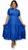 Vestido Longo Crepe Indiano Liso Manga Curta botão Plus Size Azul royal