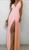 Vestido Longo de Alça Decotado com Fenda Festa Formatura Casamento 2022 Rosa