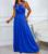 Vestido longo elegante multiformas novidade feminina Azul bic