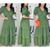 Vestido longo feminino 3 Marias manga curta princesa decote X fashion Verde militar