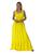 Vestido Longo Feminino Alcinha Verão 2023 Moda Lançamento Elastex Amarelo