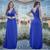Vestido Longo Feminino Decote Em V Cachequere Azul royal