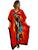 Vestido Longo Indiano Kaftan Viscose Estampa Africana Plus Vermelho, Laranja