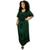 Vestido Longo Indiano Manga Curta Bordados Plus Size 11095 Verde escuro