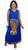 Vestido Longo Indiano Viscose Africana Colorido Decote em V Regata azul escuro