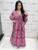 Vestido Longo Kaftan Indiano Estampada De Seda Plus Size 469 Rosa