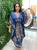 Vestido Longo Kaftan Indiano Estampada De Seda Plus Size 470 Azul, Claro
