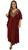 Vestido Longo Kaftan Indiano Viscose Liso Bordado Plus Size Vermelho 1