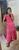 Vestido Longo Látex Manga Curta Evangélico Estampado rosa