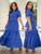 Vestido Longo Malha Lese com Botões Festa Madrinha Casamento Azul