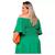 Vestido Longo Plus Size Ciganinha Tamanho Grande Liso Verde