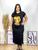 Vestido Longo Plus Size e MId Size Com Frases Gospel Vestido Evangélico Shopping Festas Preto