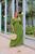 Vestido longo plus size feminino lastex manga godê ajustável casamento convidada Verde militar