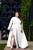 Vestido Longo Plus Size Manga Única Longa Com Fenda Lateral Casamento Convidada Festa Branco