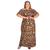 Vestido Longo Plus Size Moda 2024 natal festas Marrom onça